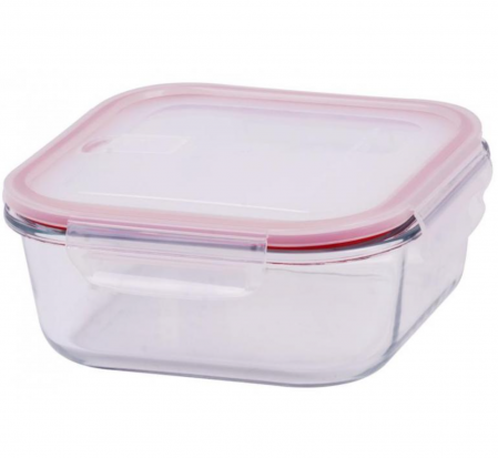 Articole bucatarie - Caserola cu capac etans Strend Pro MagicHome BSG1, 1100 ml, 18x18x7 cm, sticla borosilicata, patrata