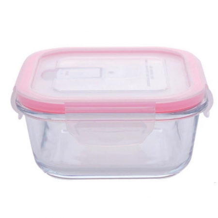 Caserola cu capac etans Strend Pro MagicHome BSG1, 1100 ml, 18x18x7 cm, sticla borosilicata, patrata [1]