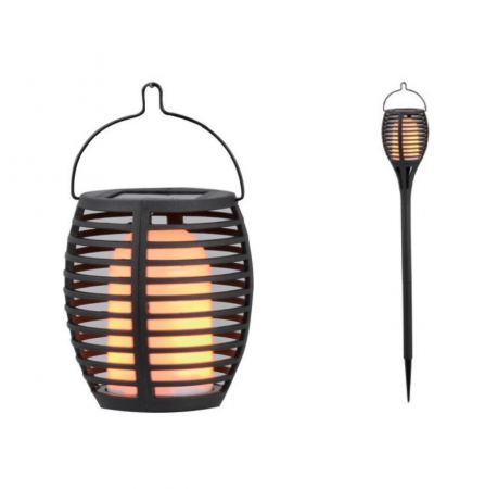 Lampa solara cu efect flacara 2in1, Strend Pro Ogma, 12x SMD LED, dimensiune 11 x 65 cm [1]