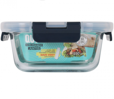 Caserola cu capac etans, capacitate 550 ml, 14.5x14.5x6.5 cm, Quttin [3]