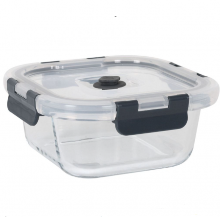 Caserola cu capac etans, capacitate 550 ml, 14.5x14.5x6.5 cm, Quttin [0]