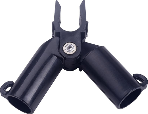 Accesorii unelte gradinarit - Conector plastic, superior, de tip X, reglabil, pentru araci de 16 mm, set 6 buc, negru