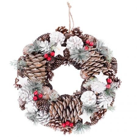 Coronita de Craciun naturala din conuri 37x9x37 cm, Magic Home [0]