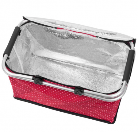 Cos pentru cumparaturi, model buline, rosu, max 5 kg, 47x28x25 cm, Jela [4]