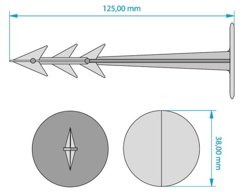 Cui plastic, fixare folii, tip harpon, set 50 buc, 25x100 mm [2]