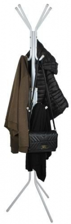 Cuier pentru hol, tip pom, 3 nivele, 12 agatatori, metal, negru, 170 cm, alb [6]