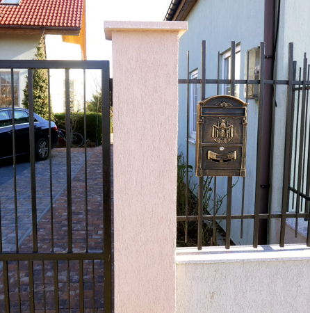 Cutie postala aluminiu, bronz antic [3]