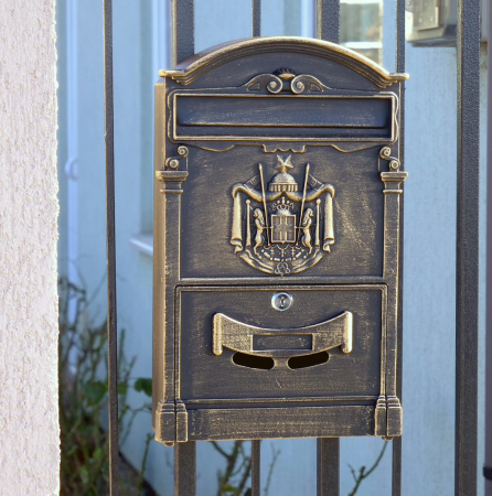 Cutie postala aluminiu, bronz antic [1]