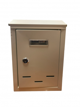 Cutie postala din otel galvanizat cu deschidere frontala, crem, 18x6x26cm [0]