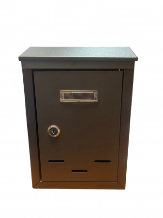 Cutie postala din otel galvanizat cu deschidere frontala, negru, 18x6x26cm [0]
