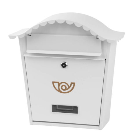 Cutii postale - Cutie poștală metalică Strend Pro Napoleon, alb, 36.5 × 13.5 × 36.5 cm