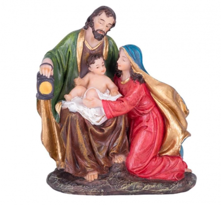 Figurine si decoratiuni Craciun - Decoratiune Craciun, polirasina, Nasterea lui Iisus, 10.5x6x12 cm, Magic Home