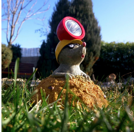 Decoratiune gradina, polirasina, lampa solara, cartita, 13x13x17 cm [2]