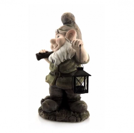 Decoratiune gradina Strend Pro Gecco 918, pitic cu lampion, 25x20x45 cm [2]