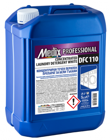 Detergenti lichizi profesionali - Detergent concentrat pentru rufe albe, 5 litrii, Medix Professional