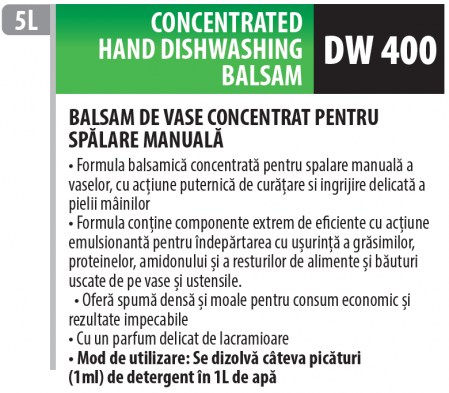 Detergent de vase premium concentrat cu balsam pentru spălatul manual al veselei cu ingredient antibacterian si parfum delicat de lacramioare., 5 litrii, Medix Professional [1]