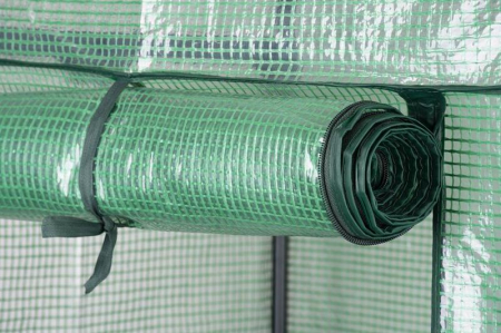 Mini sera pentru flori si legume, 5 nivele, cadru din metal, 69x49x200 cm, verde [2]