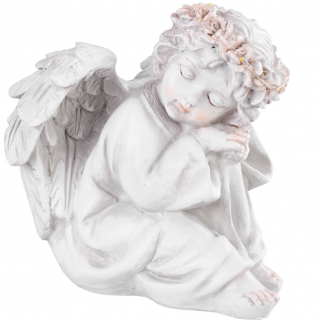 Figurina decorativa cu led MagicHome in forma de ingeras din polirasina, 15 x 15 x 14.5 cm [1]