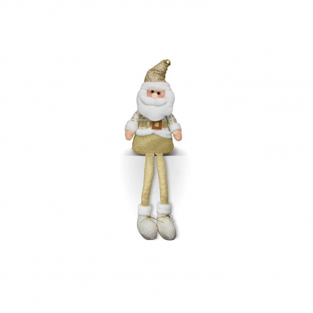 Figurine si decoratiuni Craciun - Figurina decorativa pentru pervaz Mos Craciun auriu, 60 cm inaltime, MagicHome