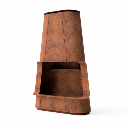 Mobilier gradina - Fireplace Apollo din Oțel corten, 125 × 53 × 190 cm