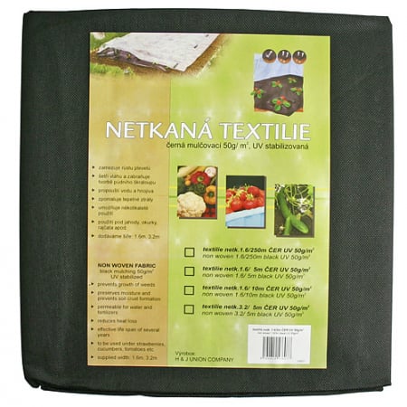 Sere si solarii - Folie antiburuieni, textila, neagra, 1.6x10 m, 50 g/m2