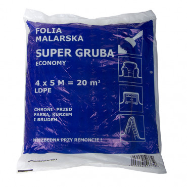 Accesorii vopsire si tencuire - Folie protectoare 4x5m subtire / 0.7micrometri