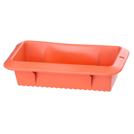 Forma de copt din silicon pentru paine/cozonac, portocaliu, 24x12.5x6 cm, MagicHome [0]