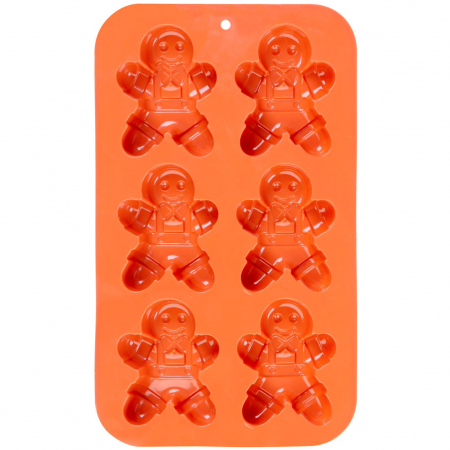 Forma pentru prajituri din silicon cu 6 compartimente in forma de om de turta dulce 8 cm, MagicHome [1]