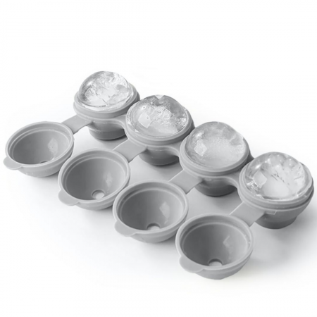 Forma silicon pentru 4 cuburi gheata in forma de sfera, silicon uz alimentar, 22 x 7 x 5cm, Quttin [0]