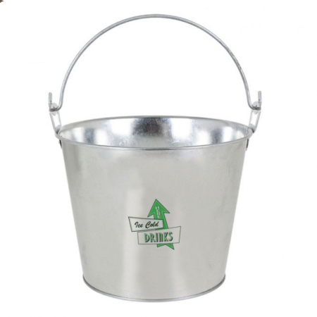 Galeata din otel galvanizat pentru servire bere cu deschizator sticle integrat, "ice cold drinks here", 5 litrii, 23x17x18 cm, Privilege [1]