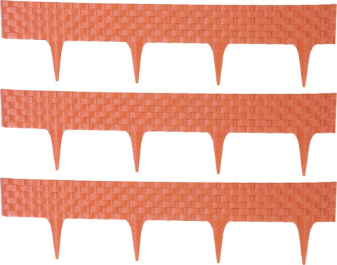 Panouri si elemente gard - Gard pentru gradina din plastic flexibil, set 3 buc, 800x100/200 mm, 2.40 m