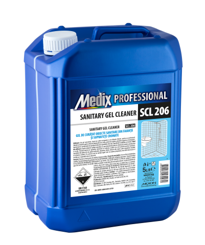 Solutii de curatenie profesionale - Gel de curățare pentru obiecte sanitare și suprafețe cromate, 5 litrii, Medix Professional