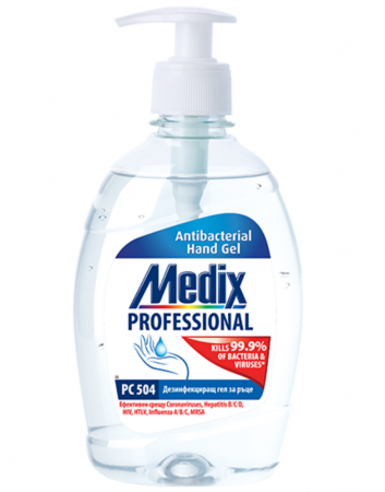 Gel antibacterial - Gel dezinfectant pentru mâini cu pompita, 400 ml, Medix Professional