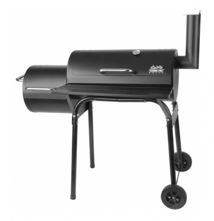 Gratare - Gratar gradina, grill dreptunghiular, cu roti, capac, afumatoare si horn, 112x63x117 cm