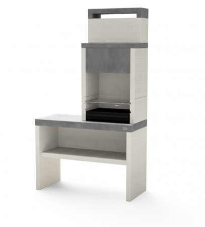 Gratare - Gratar pentru gradina, Barbecue Plan 2, cu masa de lucru, din beton, 110 × 47 × 192 cm