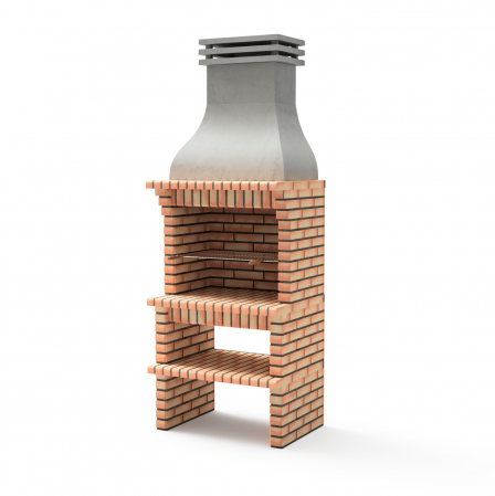 Gratare - Gratar pentru gradina, Luxor Plus, din beton si caramida, 93 × 70 × 255 cm