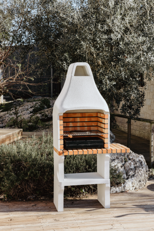 Gratar pentru gradina New Iberia Xl cu banc de lucru din beton si caramida, 95 × 47 × 190 cm [4]