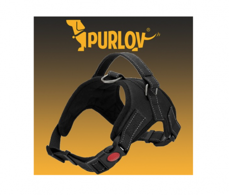 Ham pentru caine, ajustabil, PP si bumbac, negru, marimea S, max 22 kg [7]