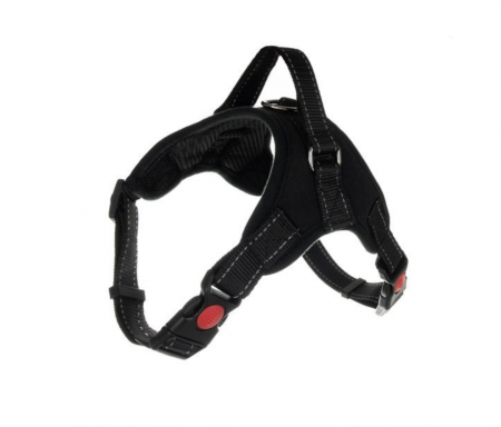 Ham pentru caine, ajustabil, PP si bumbac, negru, marimea S, max 22 kg [1]