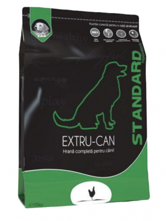 Hrana pentru animale - Hrana uscata hipocalorica pentru caini pentru seniori de talie mica si foarte mica, Extru Can, cu pui, 10 kg