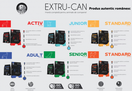 Hrana uscata hipocalorica pentru caini pentru seniori de talie mica si foarte mica, Extru Can, cu pui, 10 kg [1]