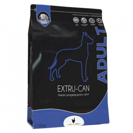 Hrana pentru animale - Hrana uscata pentru caini adulti de talie mica, medie sau mare, Extru Can, cu pui, 10 kg