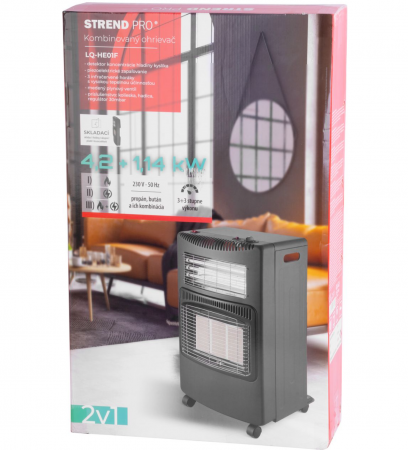 Incalzitor combinat gaz/electric, pliabil, Strend Pro Premium, 3 trepte de incalzire 1500/2750/4200W, piezo, Detector concentratie oxigen [9]