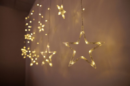 Instalatie luminoasa cu stelute tip cortina, MagicHome, 138 leduri, lumina calda, 230V, 50 Hz, 8 functii, 2.2x0.6/0.9 m [3]