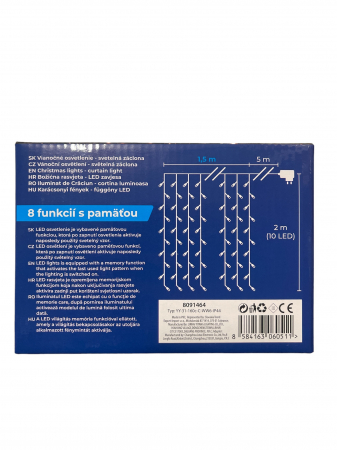 Instalatie luminoasa tip cortina, MagicHome, 160 leduri, lumina calda, 230V, 50 Hz, 8 functii, 1.5x2 m [2]