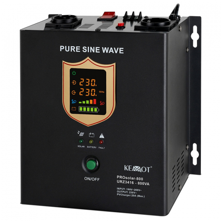 Electronice si electrocasnice - Invertor Solar, pentru panouri fotovoltaice / solare, 500W, 12V, unda pura sinusoidala, Negru