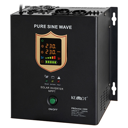 Electronice si electrocasnice - Invertor Solar, pentru panouri fotovoltaice / solare, 500W, 12V, unda pura sinusoidala, Negru