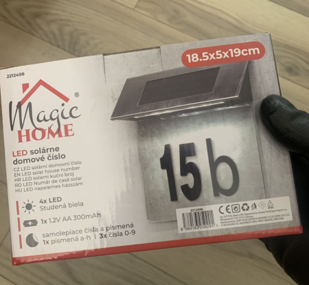 Lampa solara numar casa, MagicHome, 3 x numere 0-9, 1 x litere mici a-h, 18,5x5x19 cm [3]