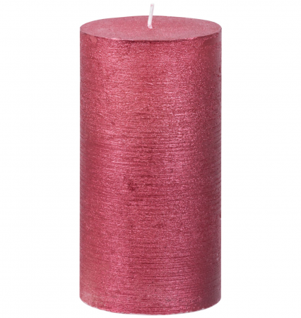 Lumanari si candele - Lumanare decorativa rosie cu efect metalic, MagicHome de craciun 6.9x13 cm