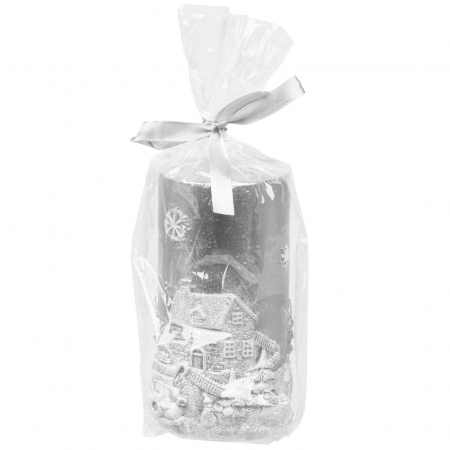 Lumanare decorativa Strend Pro Winter Silver, dimensiune 7x12.5 cm, argintie [1]